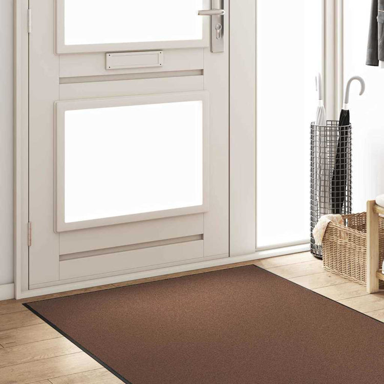 Vidaxl deurmat bruin en zwart 120 x 300 cm 100% polyamide