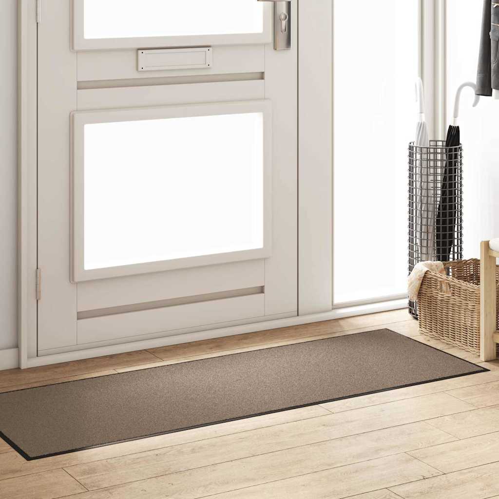 Vidaxl deurmat beige en zwart 60 x 180 cm polypropyleen en vinyl