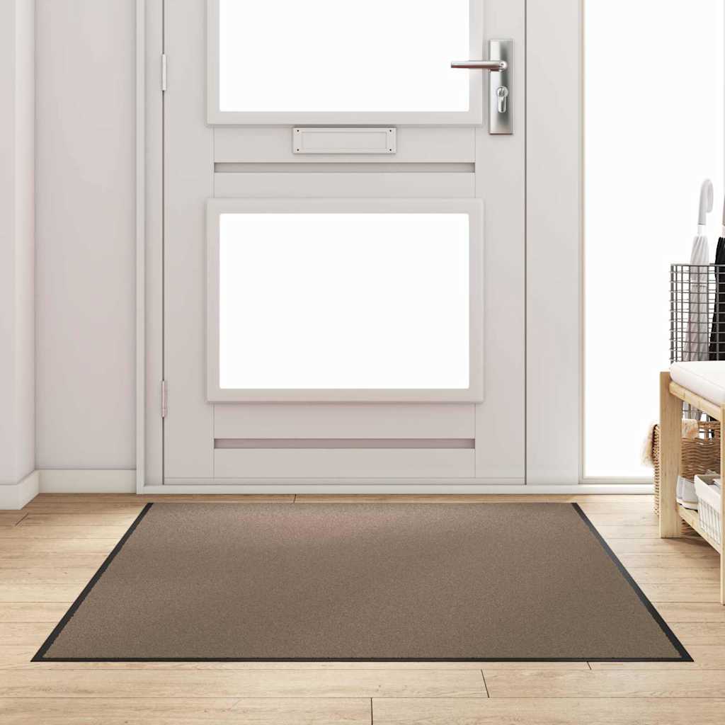 Vidaxl deurmat beige en zwart 120 x 180 cm 100% polyamide