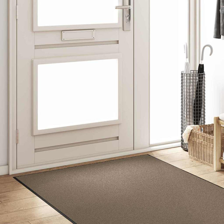 Vidaxl deurmat beige en zwart 120 x 250 cm 100% polyamide