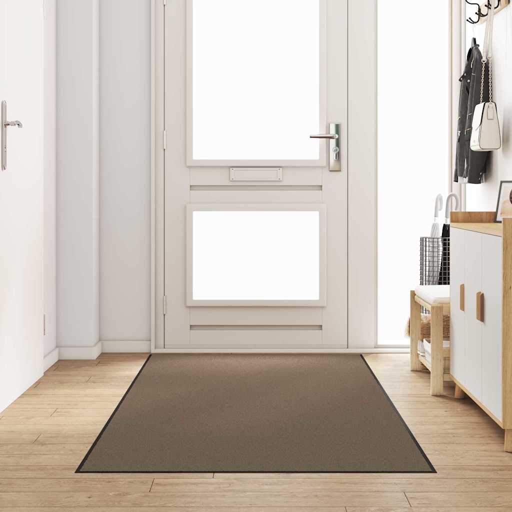 Vidaxl deurmat beige en zwart 120 x 250 cm 100% polyamide