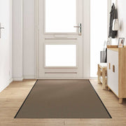 Vidaxl deurmat beige en zwart 120 x 400 cm 100% polyamide - afbeelding 1