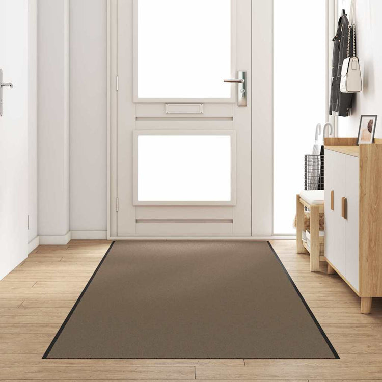 Vidaxl deurmat beige en zwart 120 x 400 cm 100% polyamide