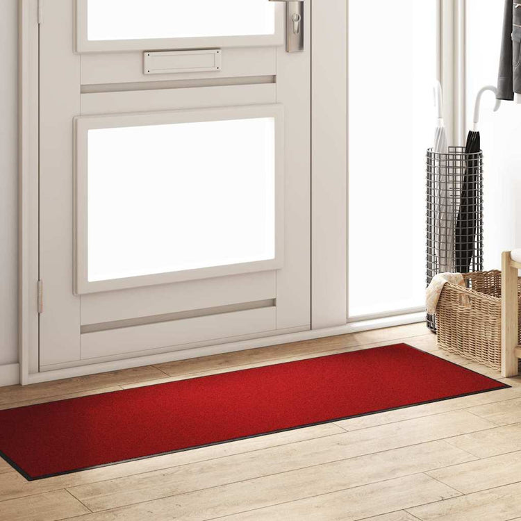 Vidaxl deurmat rood en zwart 60 x 180 cm 100% polyamide