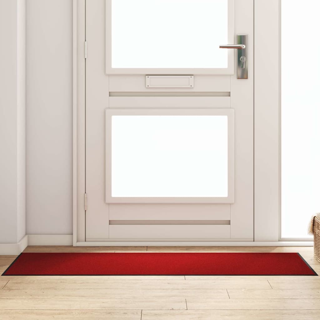 Vidaxl deurmat rood en zwart 60 x 180 cm 100% polyamide