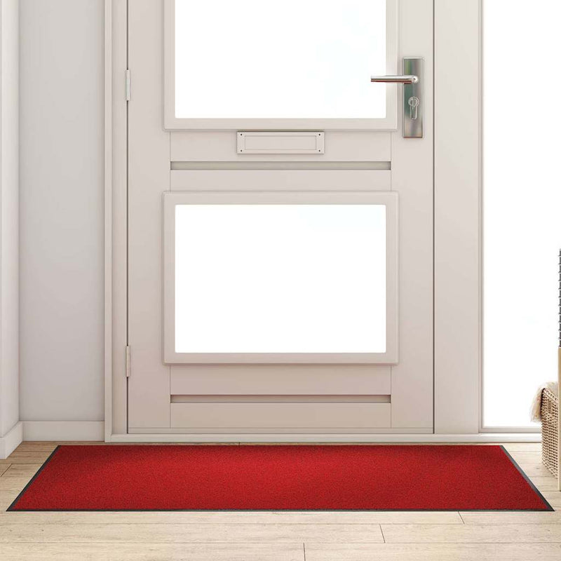 Vidaxl deurmat rood en zwart 90 x 150 cm 100% polyamide
