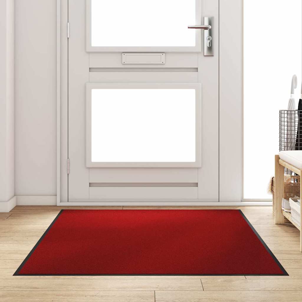 Vidaxl deurmat rood en zwart 120 x 180 cm 100% polyamide
