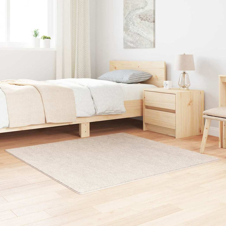 Vidaxl antislip shaggy tapijt crèmekleurig 120 x 120 cm pp