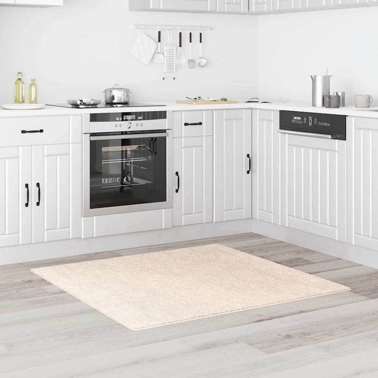 Vidaxl antislip shaggy tapijt crèmekleurig 120 x 120 cm pp