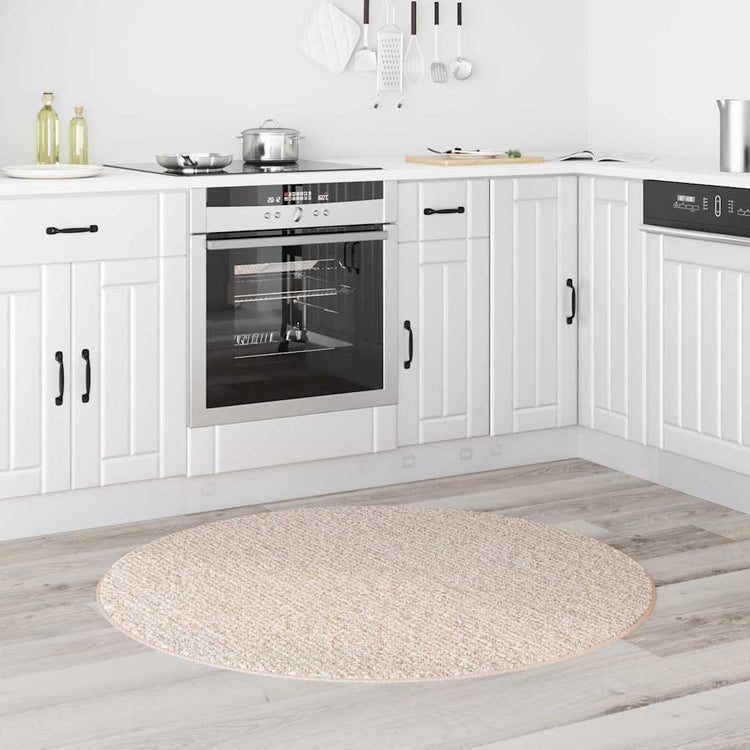 Vidaxl antislip shaggy tapijt crèmekleurig 120 x 120 cm pp