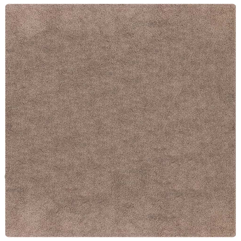Vidaxl antislip shaggy tapijt bruin 120 x 120 cm pp