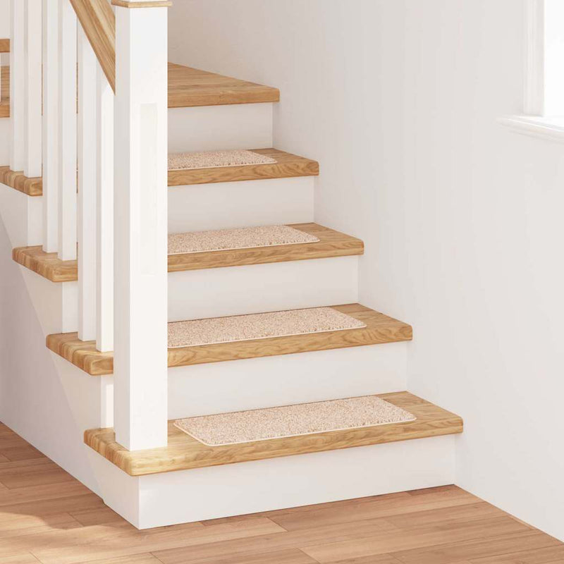Vidaxl antislip trapmatten 15 st 60 x 25 cm crème pp rechthoekig