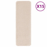 Vidaxl antislip trapmatten 15 st 60 x 25 cm crème pp rechthoekig - afbeelding 2