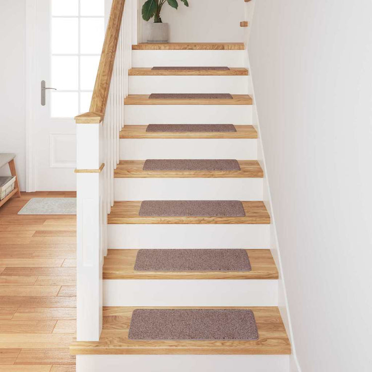 Vidaxl antislip trapmatten 15 st 60 x 25 cm lichtbruin pp rechthoekig