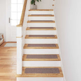 Vidaxl antislip trapmatten 15 st 75 x 20 cm lichtbruin pp rechthoekig - afbeelding 3