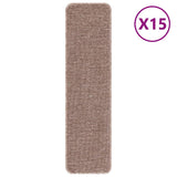 Vidaxl antislip trapmatten 15 st 75 x 20 cm lichtbruin pp rechthoekig - afbeelding 2