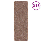 Vidaxl antislip trapmatten 15 st 60 x 25 cm bruin pp rechthoekig - afbeelding 2