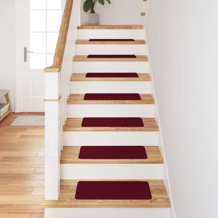 Vidaxl antislip trapmatten 15 st 60 x 25 cm bordeauxrood pp