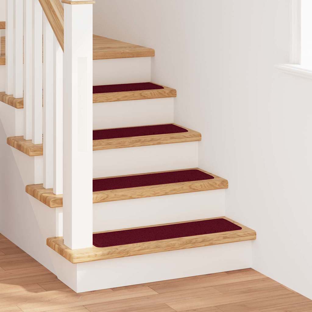 Vidaxl antislip trapmatten 15 st 75 x 20 cm bordeauxrood pp