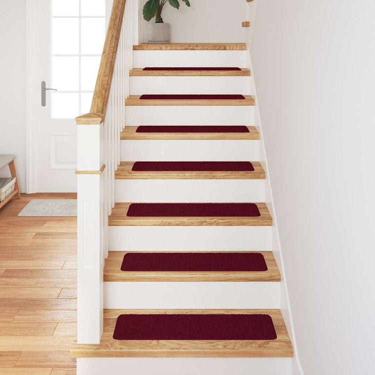 Vidaxl antislip trapmatten 15 st 75 x 20 cm bordeauxrood pp