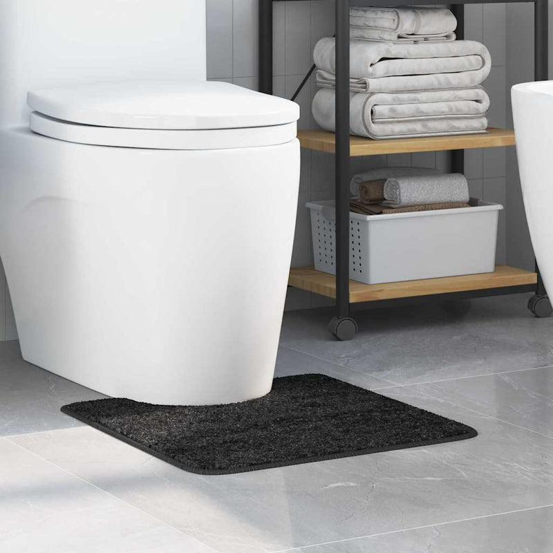 Vidaxl antislip badmat met toilet cut donkergrijs 50 x 50 cm pp
