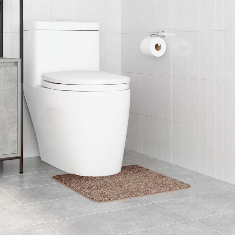 Vidaxl antislip badmat met toilet cut bruin 50 x 50 cm pp