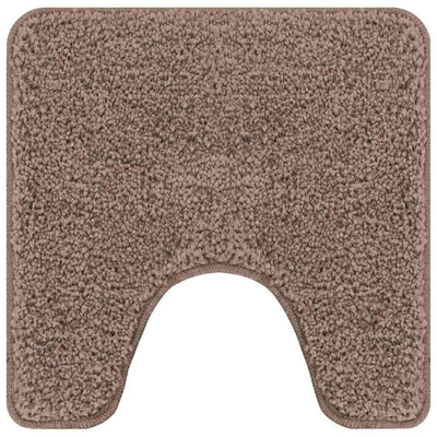 Vidaxl antislip badmat met toilet cut bruin 50 x 50 cm pp