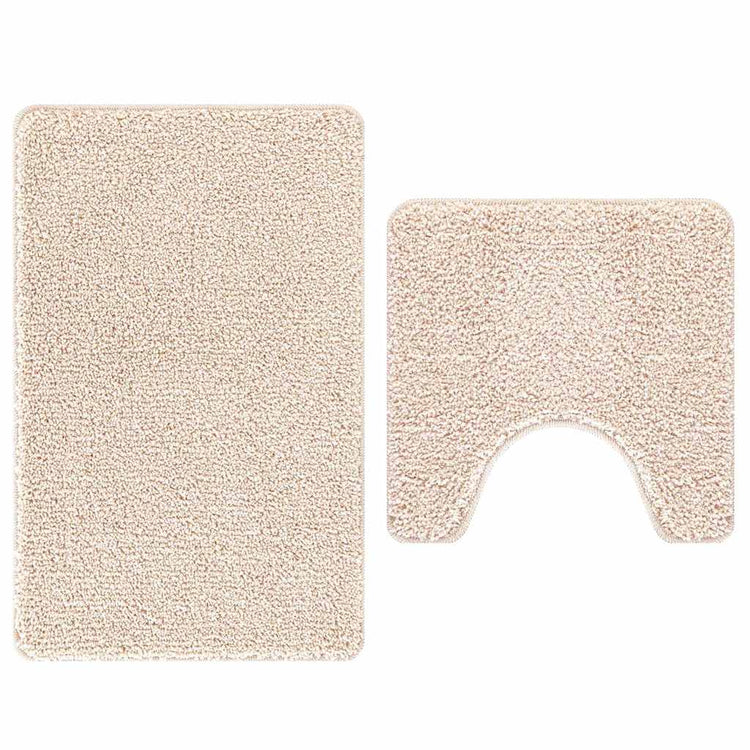 Vidaxl antislip badmat set 2 pcs crème pp