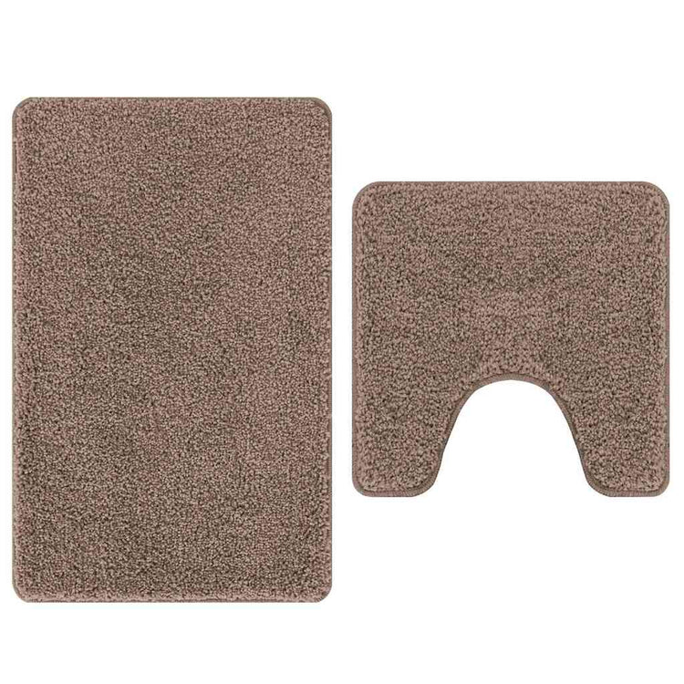 Vidaxl antislip badmat set 2 pcs bruin pp