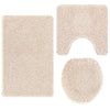 Vidaxl antislip badmat set 3 pcs crème pp