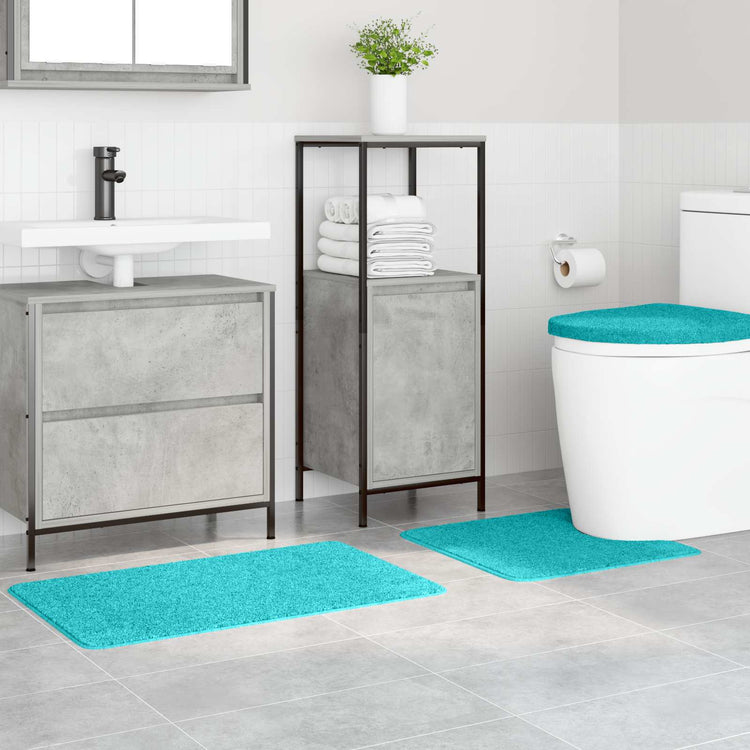 Vidaxl antislip badmat set 3 st turquoise 50 x 80 cm pp