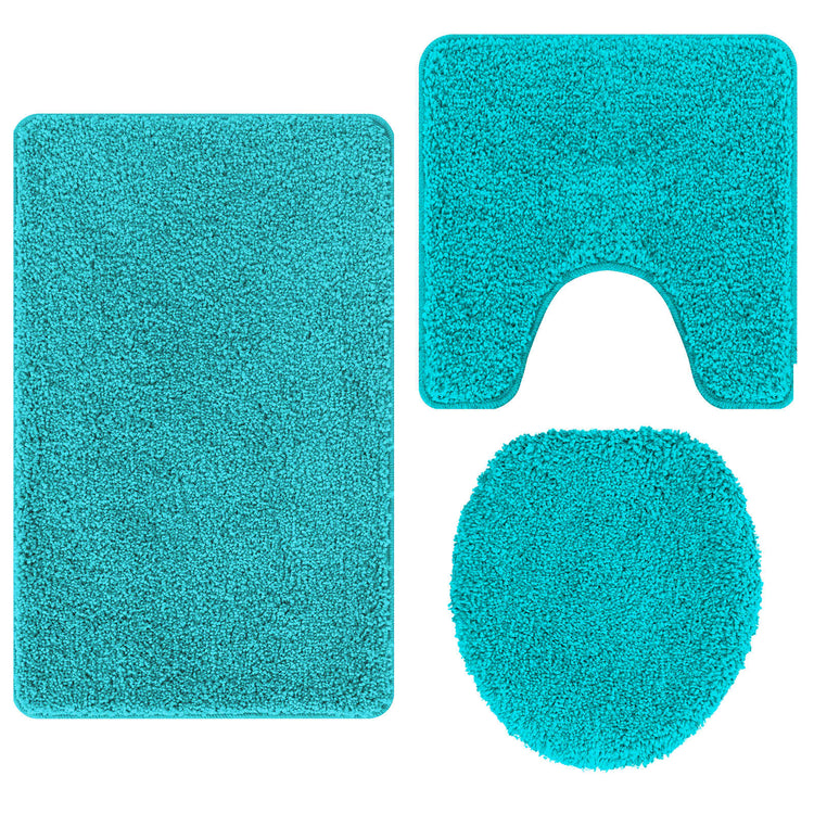 Vidaxl antislip badmat set 3 st turquoise 50 x 80 cm pp