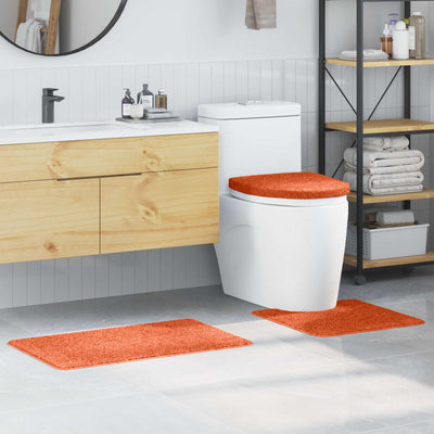 Vidaxl antislip badmat set 3 pcs oranje pp