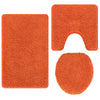 Vidaxl antislip badmat set 3 pcs oranje pp