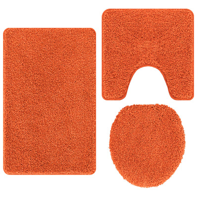 Vidaxl antislip badmat set 3 st oranje 50 x 80 cm pp