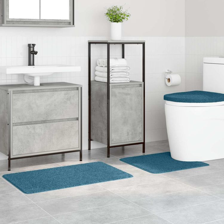 Vidaxl antislip badmat set 3 st blauw 50 x 80 cm pp