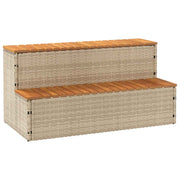 Vidaxl hottub-opstap 100x50x50,5 cm poly rattan massief acaciahout - afbeelding 1