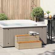 Vidaxl hottub-opstap 100x50x50,5 cm poly rattan massief acaciahout - afbeelding 2