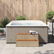 Vidaxl hottub-opstap 100x50x50,5 cm poly rattan massief acaciahout - afbeelding 3