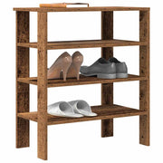 Vidaxl schoenenrek 61x32x70 cm bewerkt hout oud houtkleurig - afbeelding 1