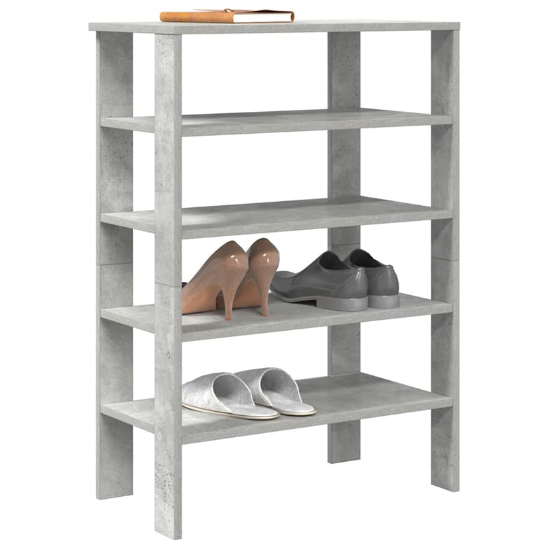 Vidaxl schoenenrek 61x32x87,5 cm bewerkt hout betongrijs