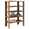 Vidaxl schoenenrek 61x32x87,5 cm bewerkt hout oud houtkleurig