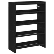 Vidaxl schoenenrek 60x25x81 cm bewerkt hout zwart - afbeelding 2