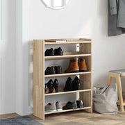 Vidaxl schoenenrek 60x25x81 cm bewerkt hout sonoma eikenkleurig - afbeelding 3