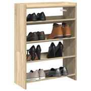 Vidaxl schoenenrek 60x25x81 cm bewerkt hout sonoma eikenkleurig - afbeelding 1