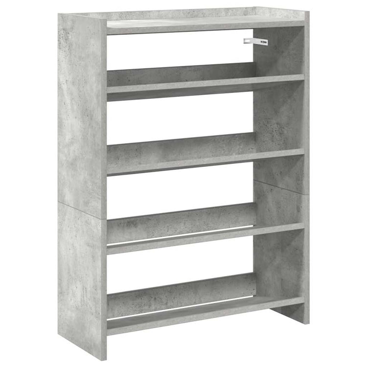 Vidaxl schoenenrek 60x25x81 cm bewerkt hout betongrijs