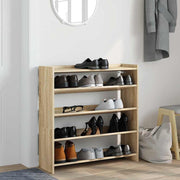 Vidaxl schoenenrek 80x25x81 cm bewerkt hout sonoma eikenkleurig - afbeelding 3