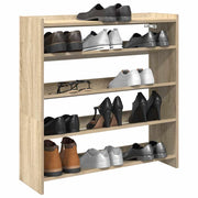 Vidaxl schoenenrek 80x25x81 cm bewerkt hout sonoma eikenkleurig - afbeelding 1