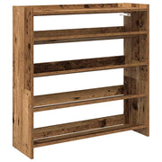 Vidaxl schoenenrek 80x25x81 cm bewerkt hout oud houtkleurig - afbeelding 2