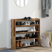 Vidaxl schoenenrek 80x25x81 cm bewerkt hout oud houtkleurig - afbeelding 3